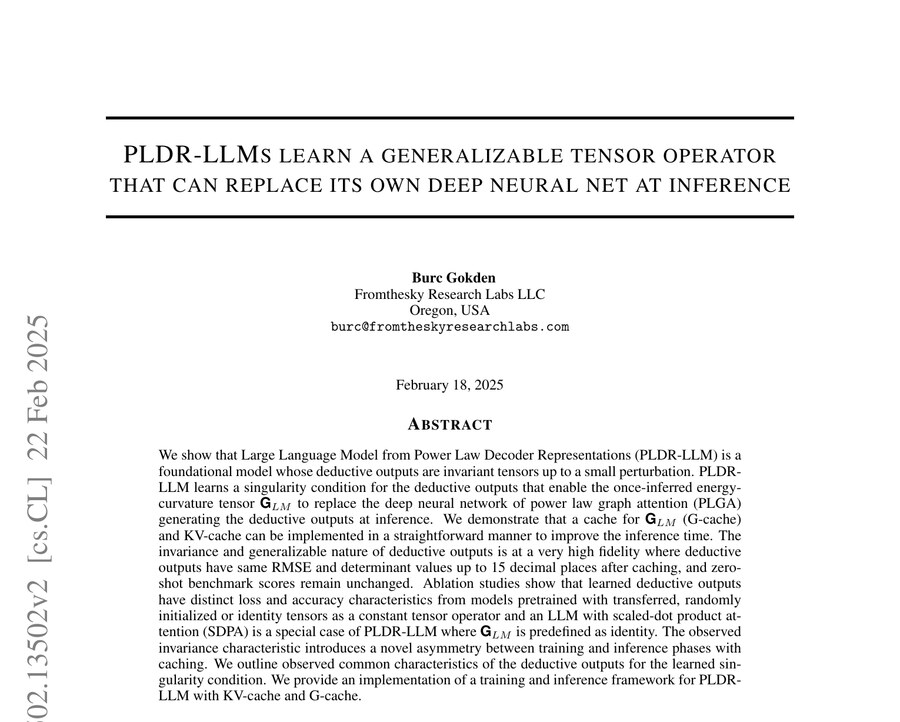 PLDR-LLMs Learn a Generalizable Tensor Operator (2025)